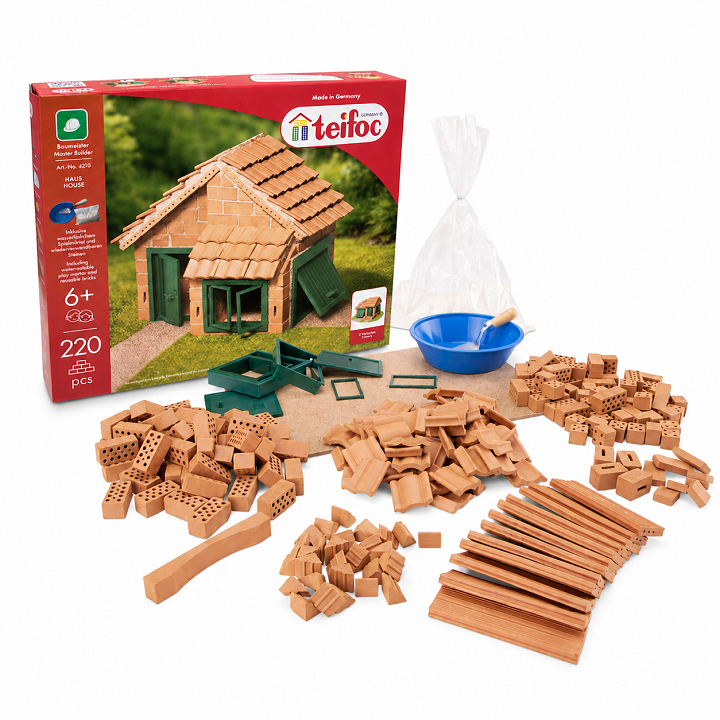 Teifoc® Building Set House with Roof Tiles – 200 Pieces